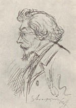 Kresba od M. Alše: Ladislav Stroupežnický
